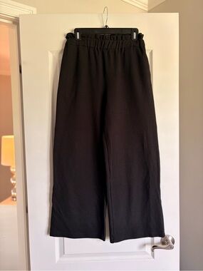 Petal + Pup Black Ribbed Wide Leg Pants US 8 Elastic Waist
